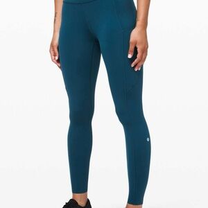 Lululemon fast and free tights II size 4 leggings night diver